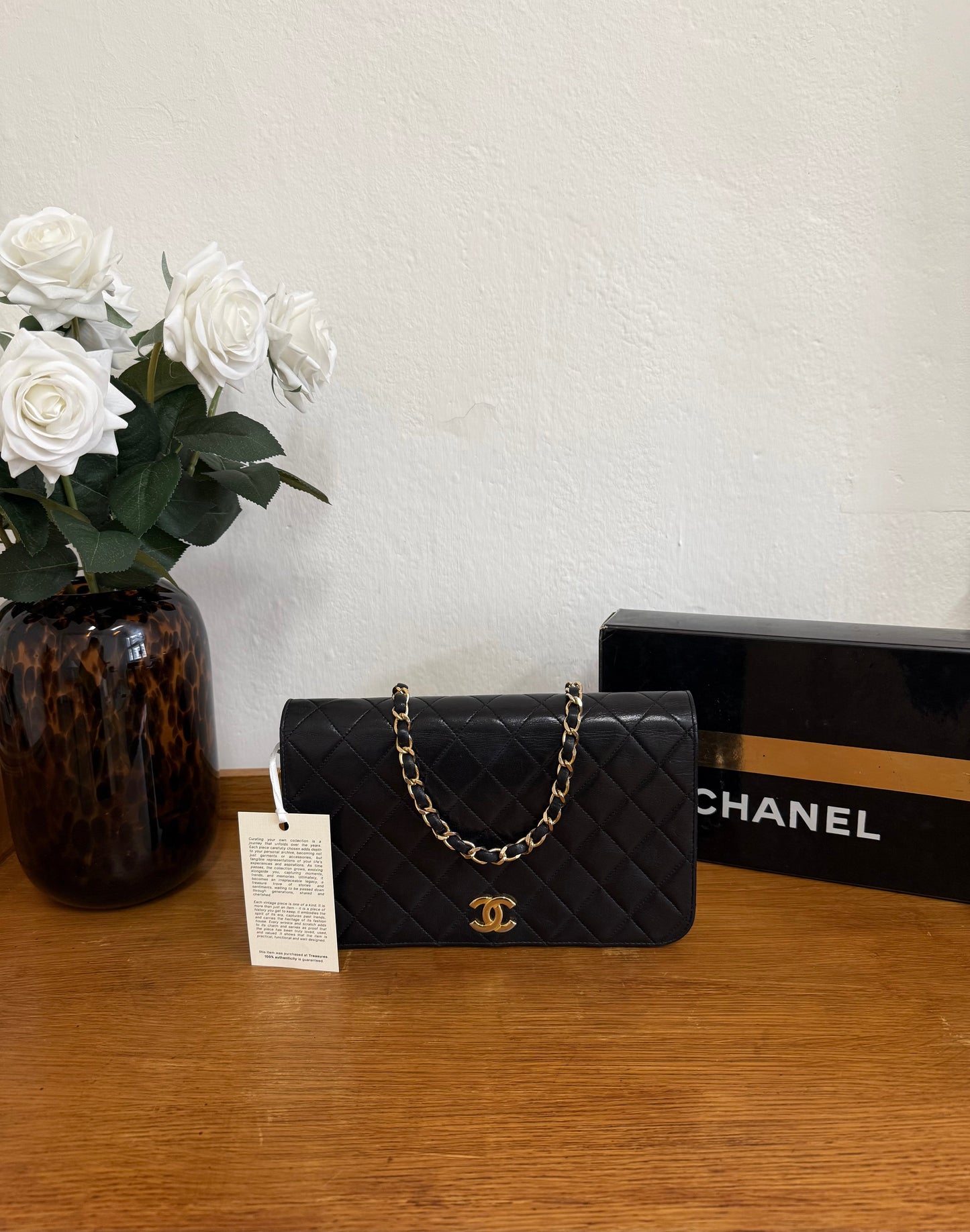 CHANEL FULL FLAP LAMBSKIN BLACK