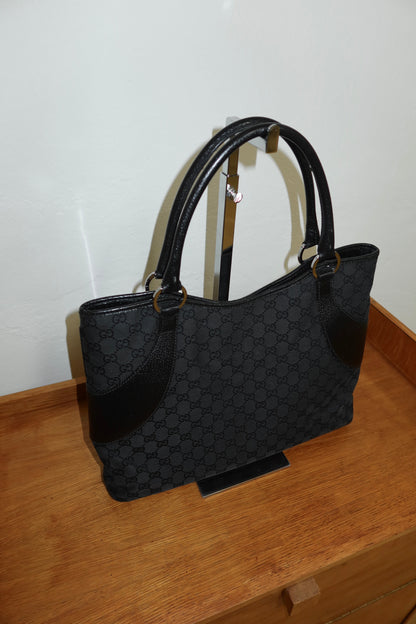 GUCCI GG MONOGRAM BLACK TOTE BAG