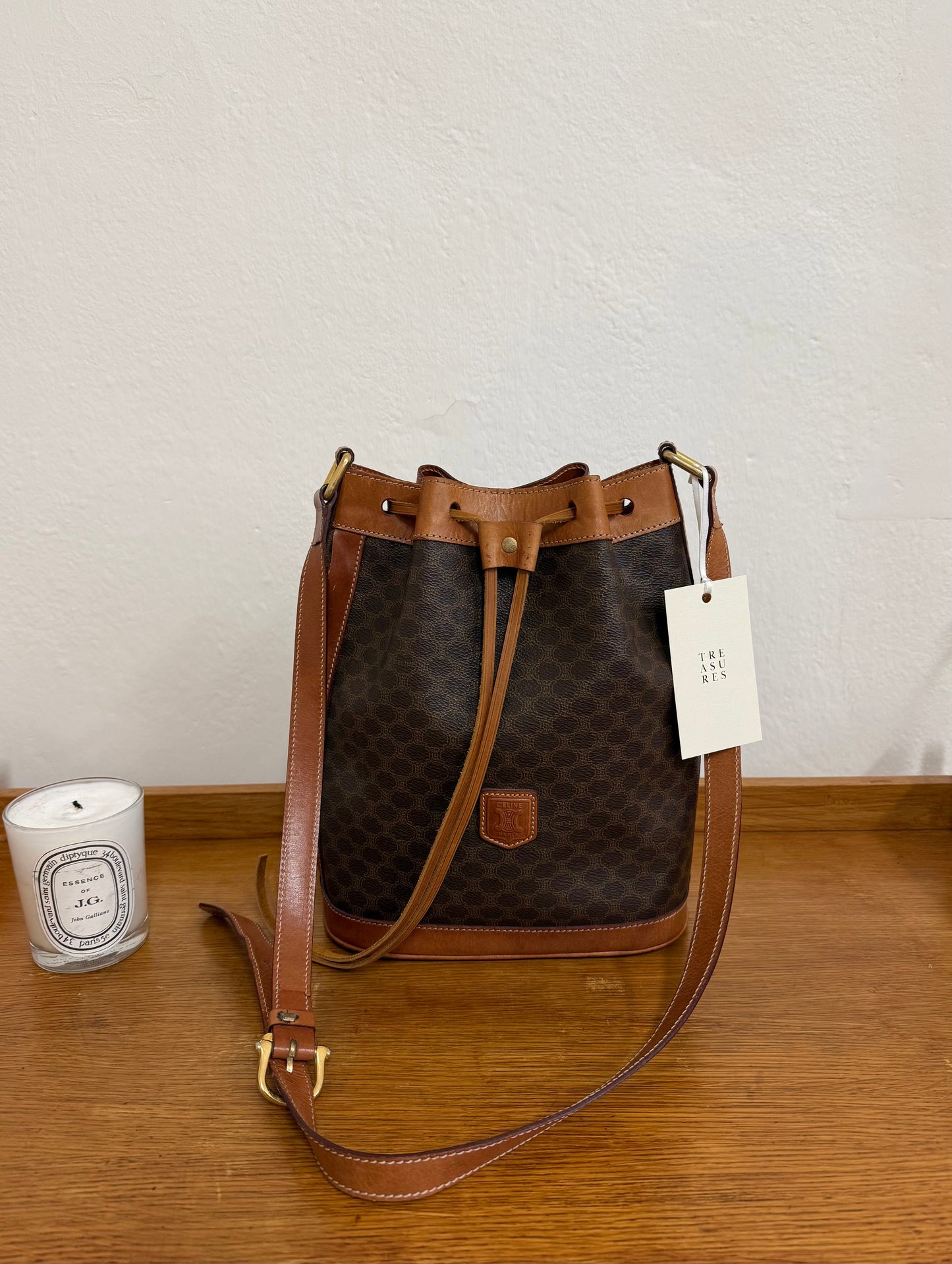CELINE MACADAM BUCKET BAG