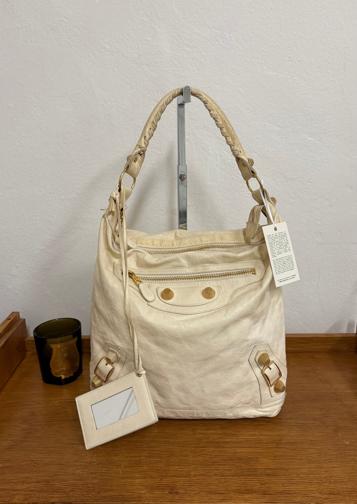 Vintage Balenciaga Day hobo bag ve světle žluté barvě, foto 14