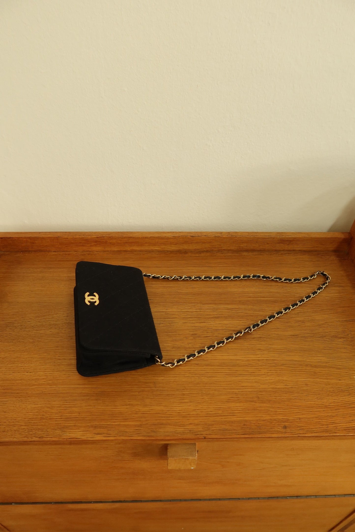 CHANEL BLACK WOC WALLET ON CHAIN