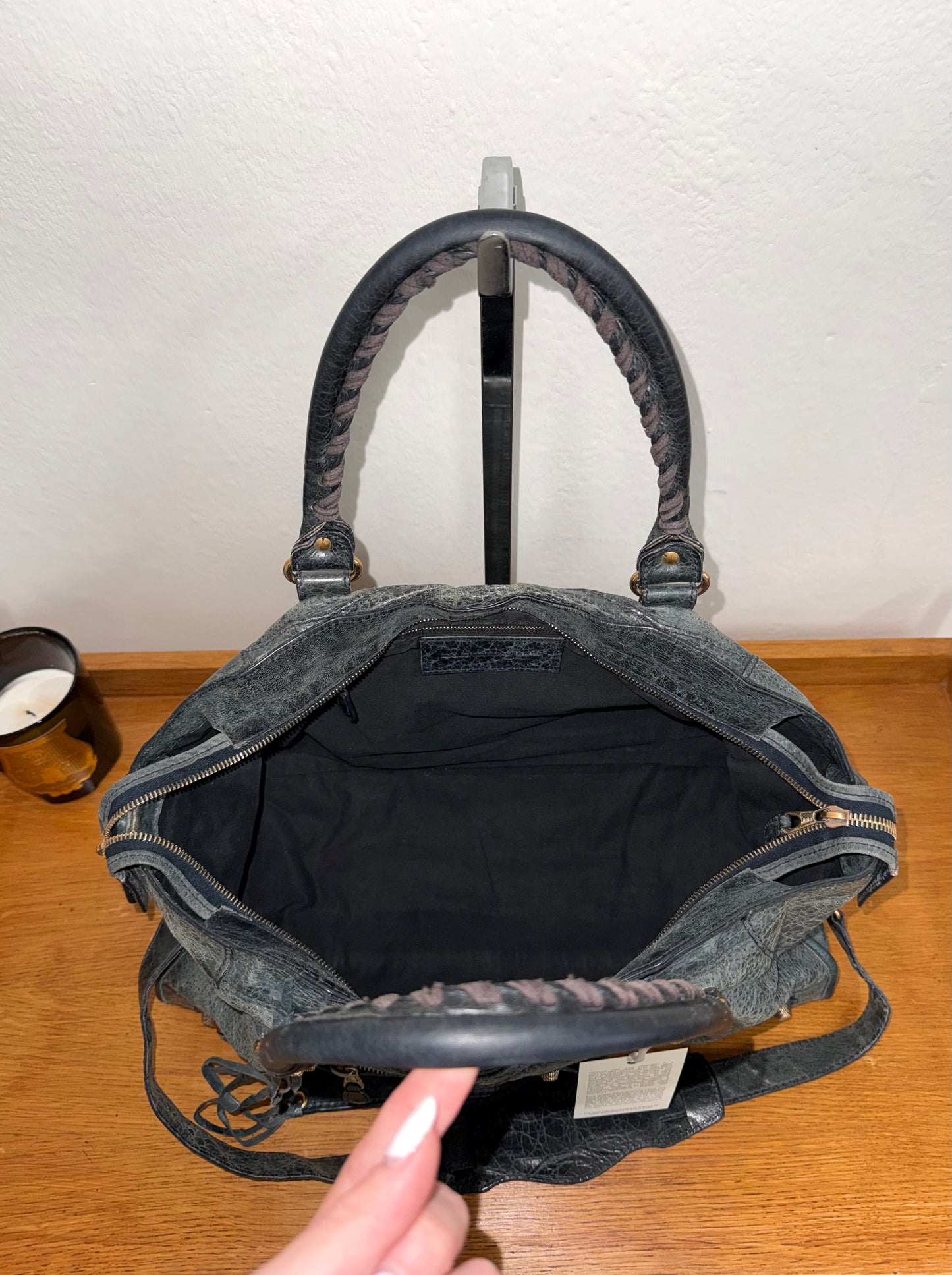 BALENCIAGA CITY BAG GREY-GREEN