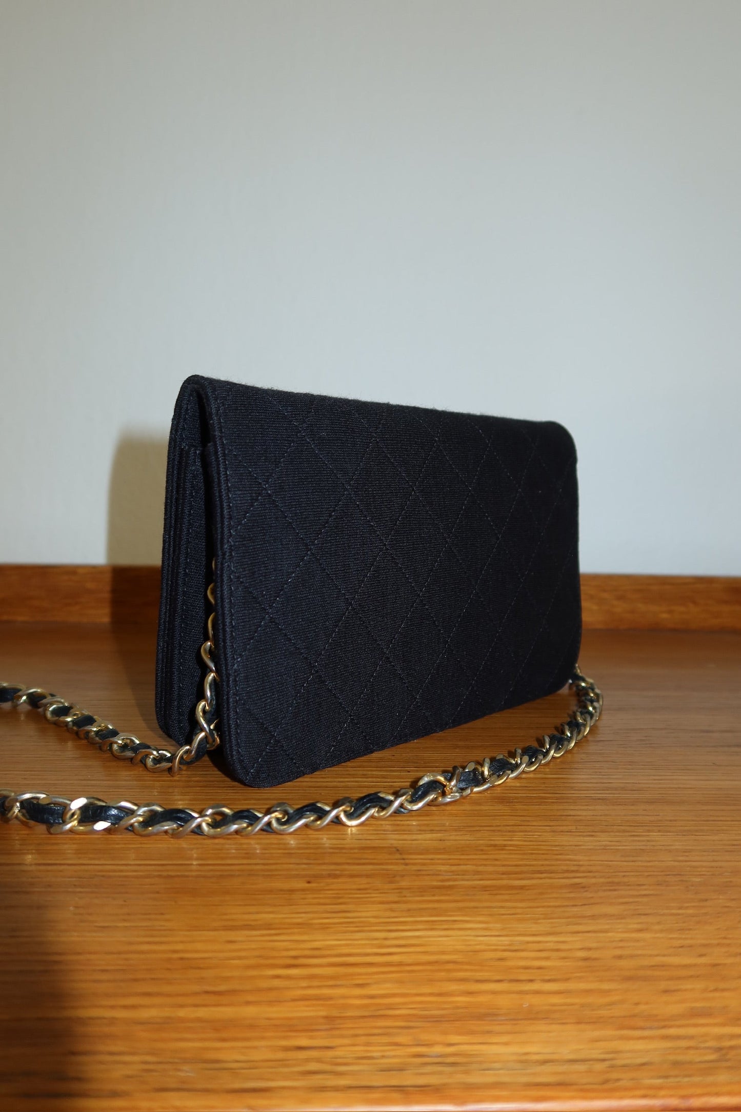 CHANEL BLACK WOC WALLET ON CHAIN