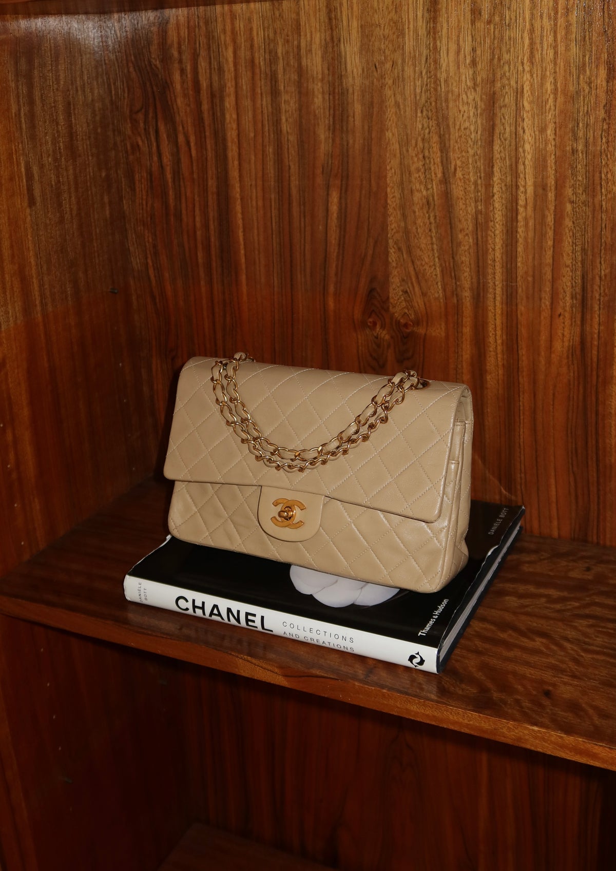 Chanel Classic Double Flap Bag Medium Beige 24K Gold HW