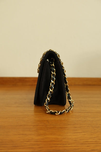 CHANEL BLACK WOC WALLET ON CHAIN
