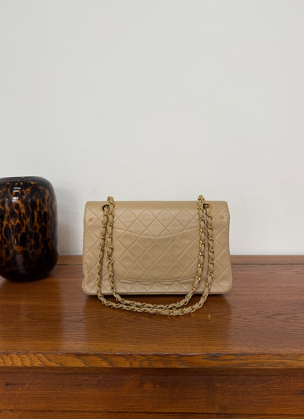 Chanel Classic Double Flap Bag Medium Beige 24K Gold HW