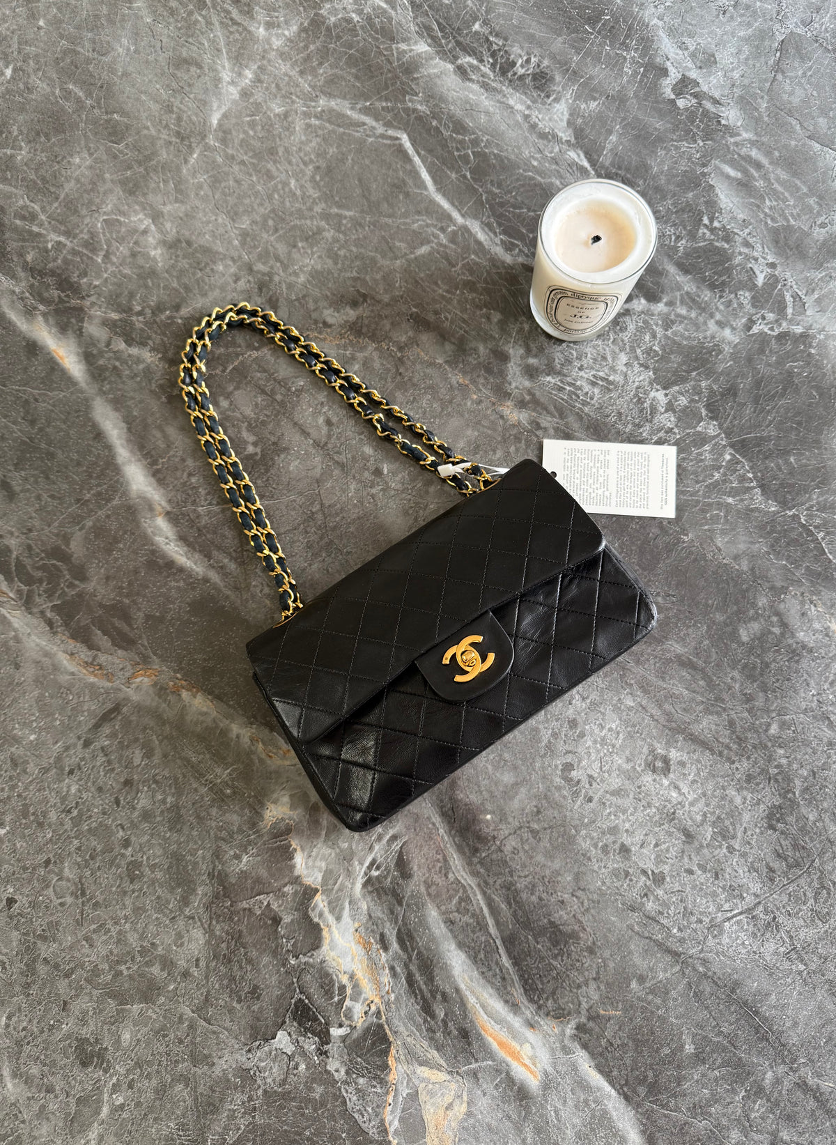 Chanel Classic Double Flap Bag Small Lambskin 24k Gold HW