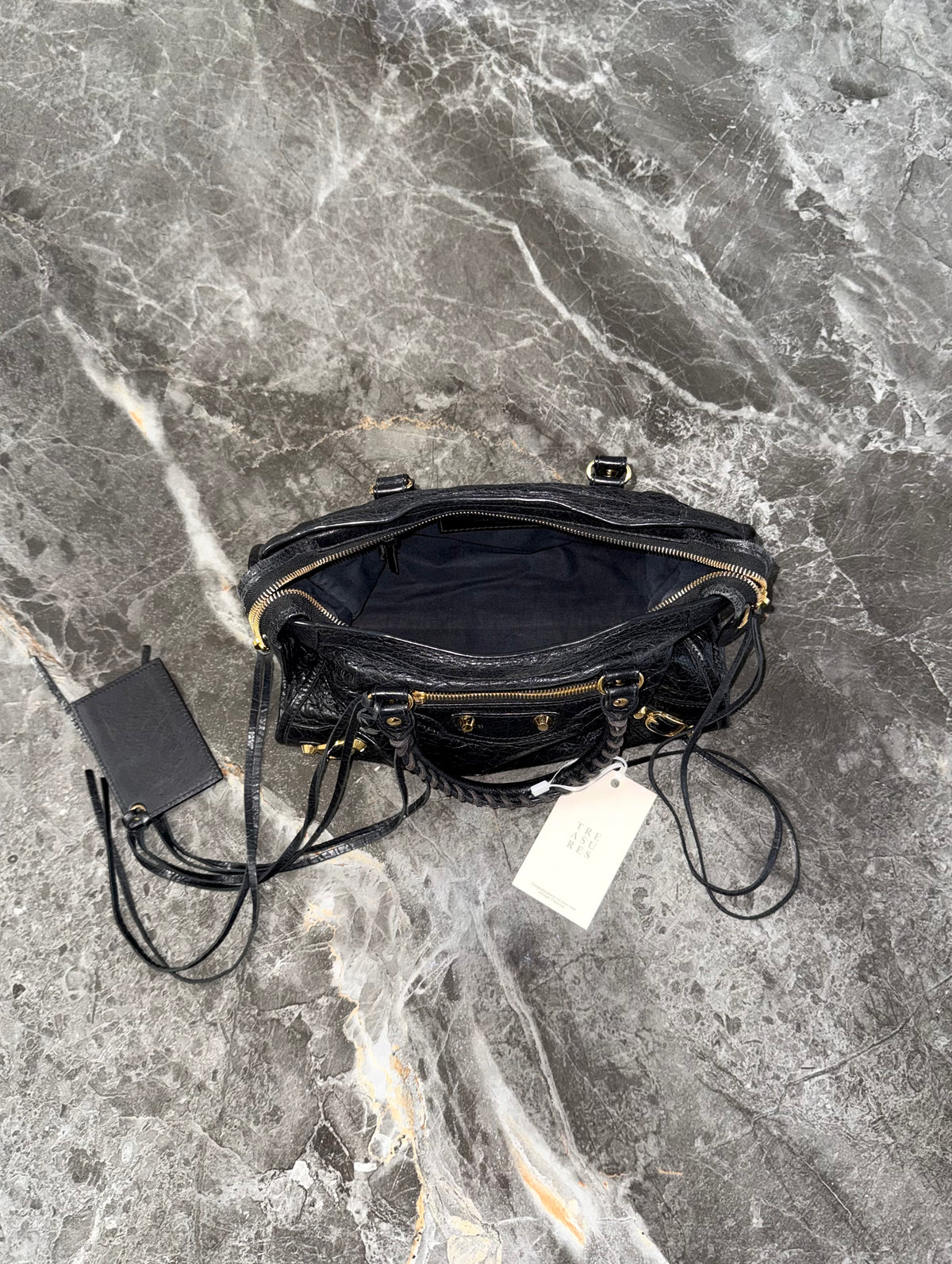 Balenciaga Small City Bag Black Gold HW