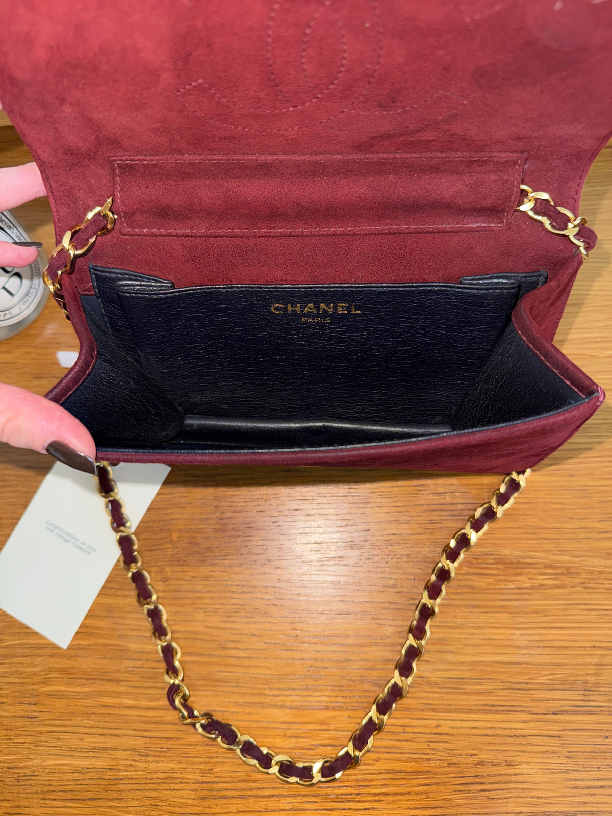 CHANEL SUEDE BORDEAUX WOC
