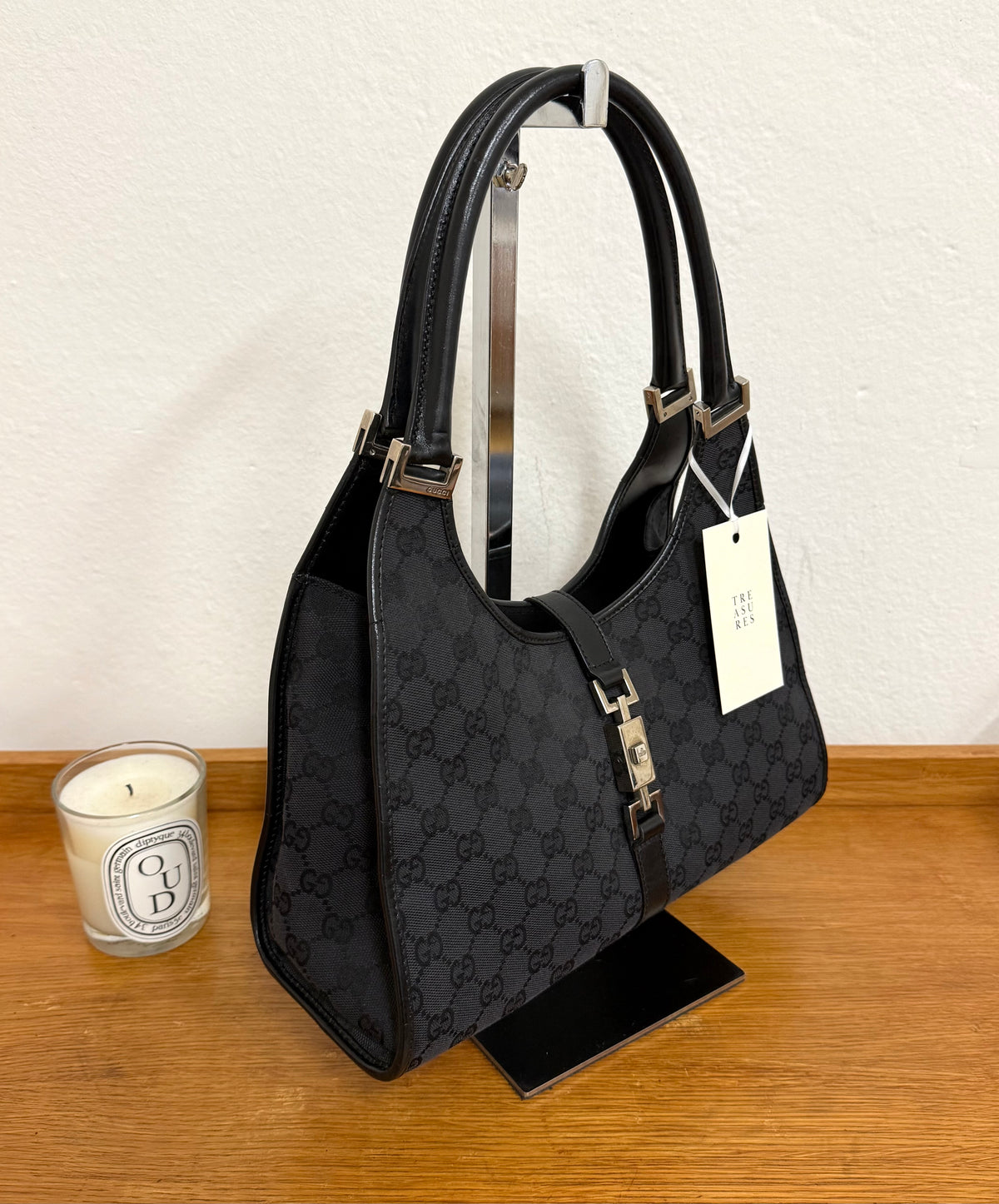 GUCCI JACKIE GG MONOGRAM BLACK BAG