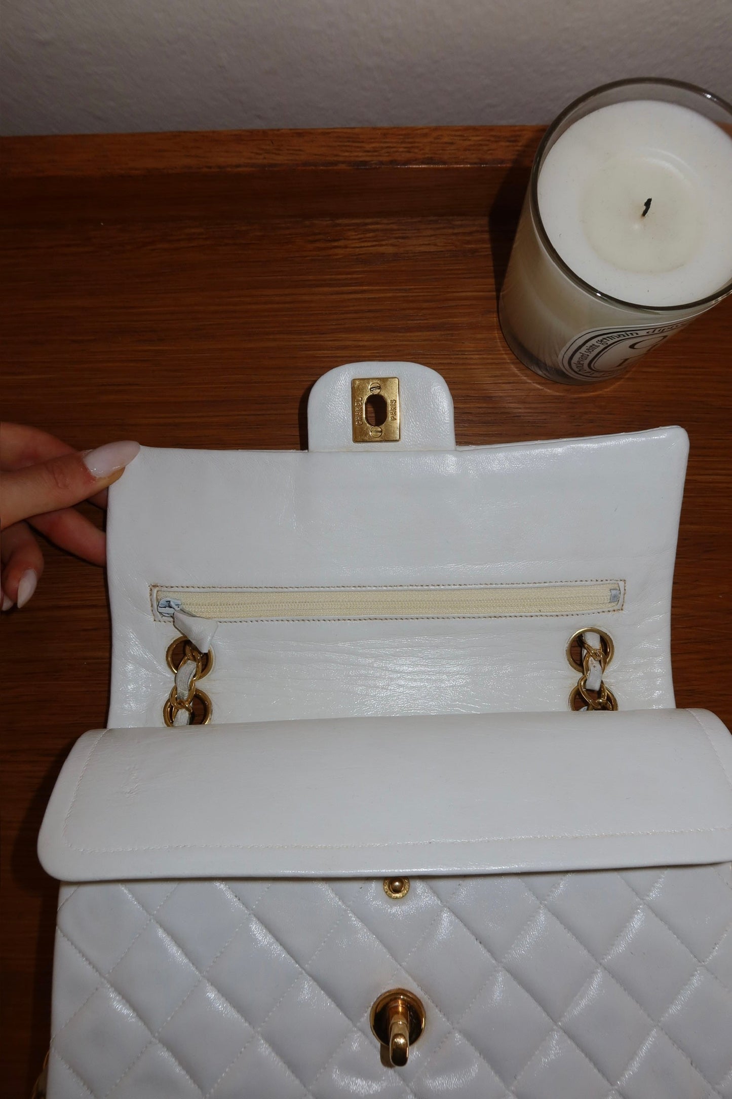CHANEL DOUBLE FLAP BAG SMALL IN WHITE