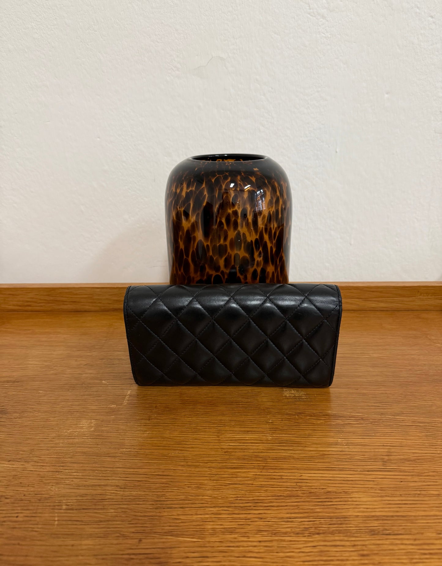 CHANEL LONG WALLET LAMBSKIN BLACK SERIES 24
