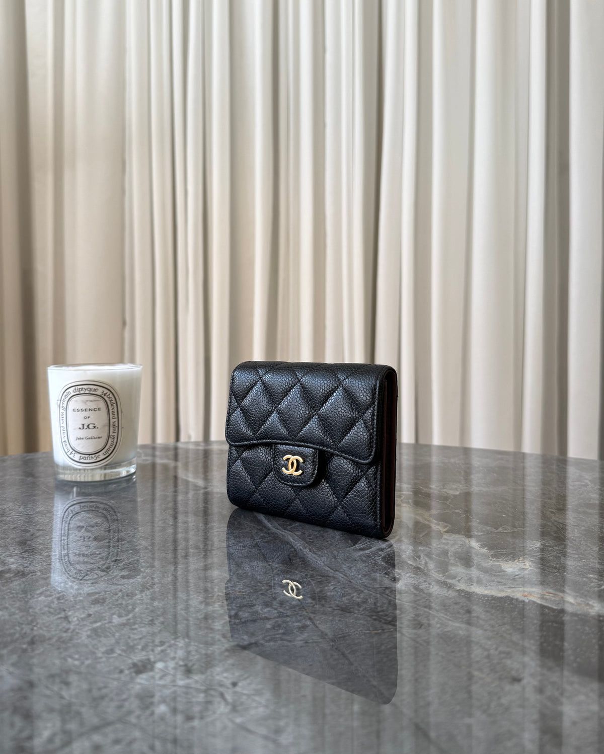 Chanel Caviar Wallet Gold HW Series 24