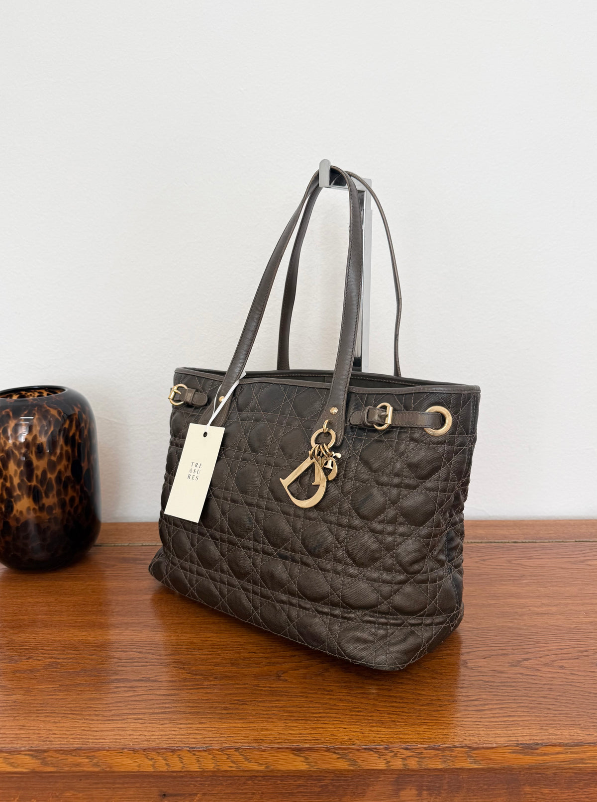 Dior Panarea tote in brown Cannage coated canvas with gold hardware, photo 5