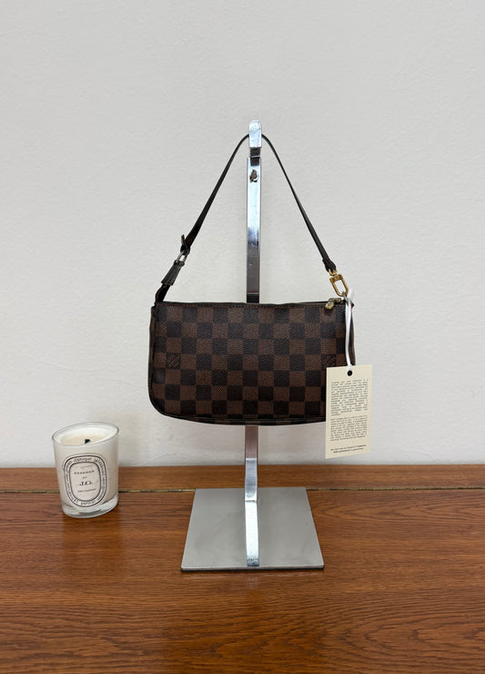 LV Pochette Damier Ebene Canvas