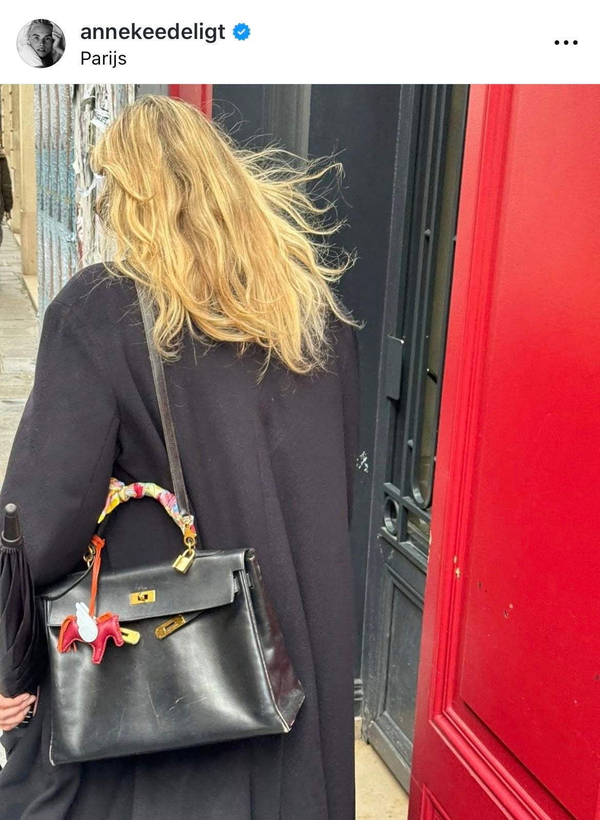 HERMES KELLY 28 BOX CALF BLACK 1959 O stamp