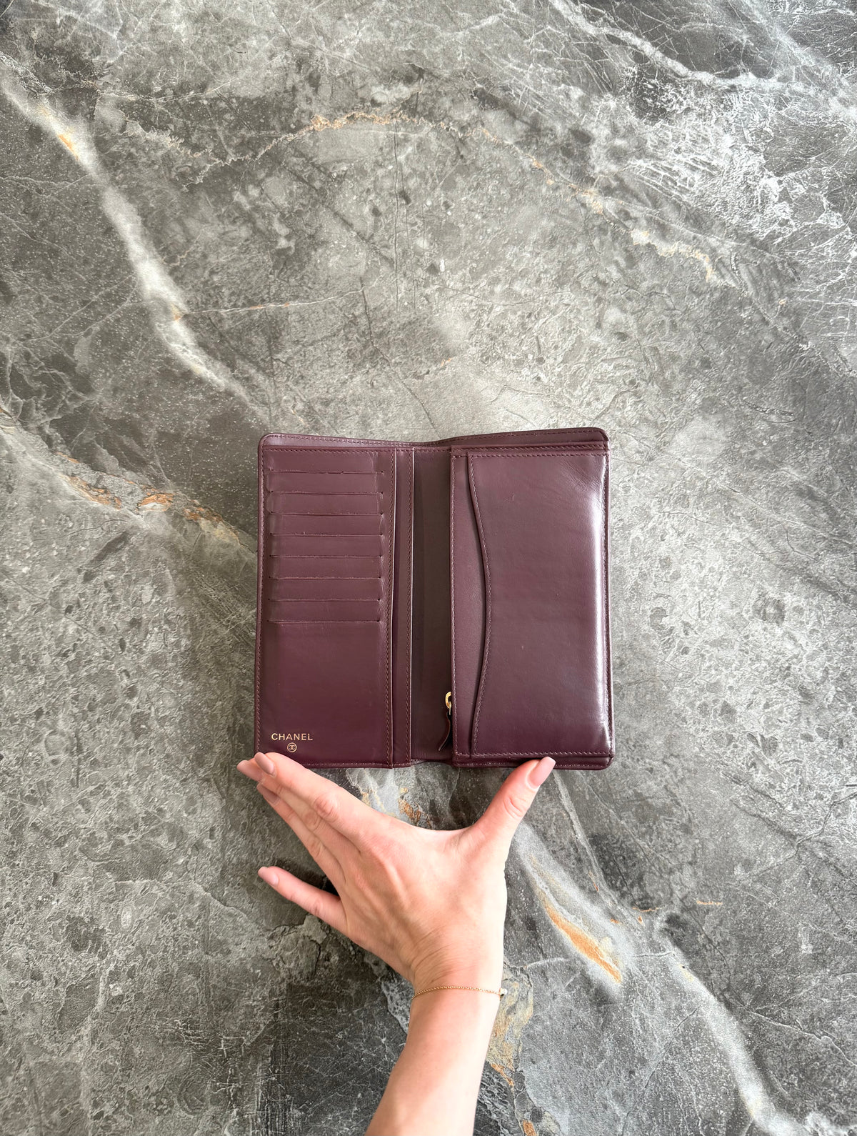 Chanel Long Wallet z černé caviar kůže se zlatým hardwarem, foto 9