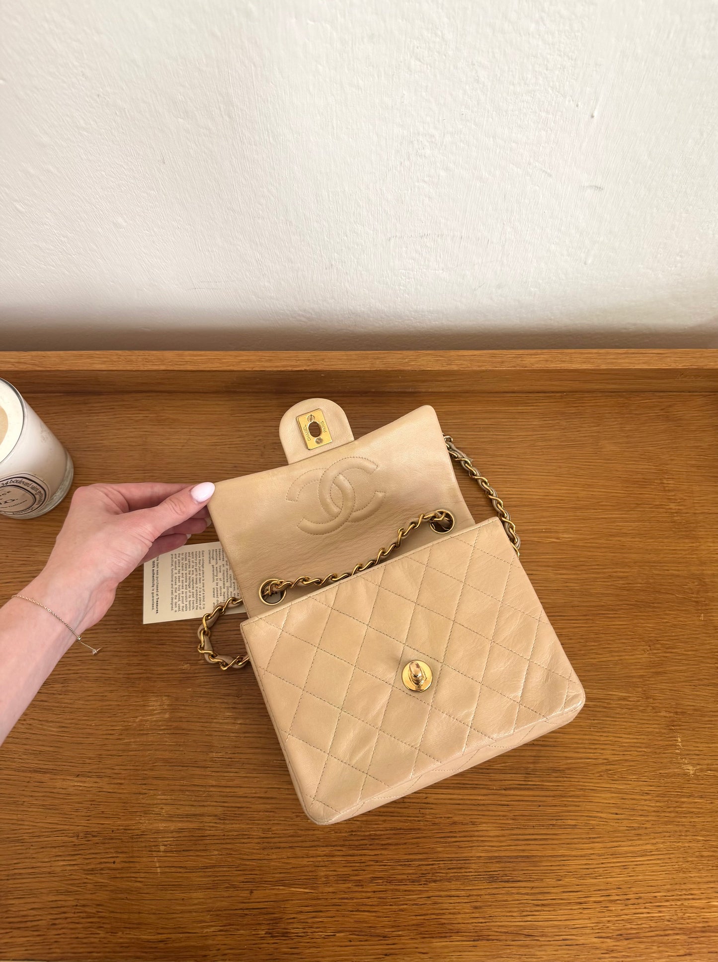 CHANEL CLASSIC SINGLE FLAP BAG TWIST LOCK 24K GOLD