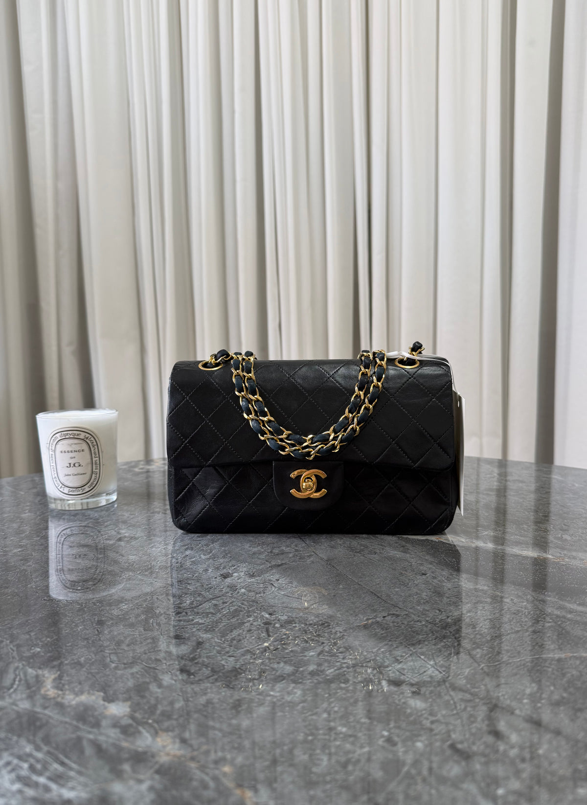 Chanel Classic Double Flap Bag Small Lambskin 24k Gold HW