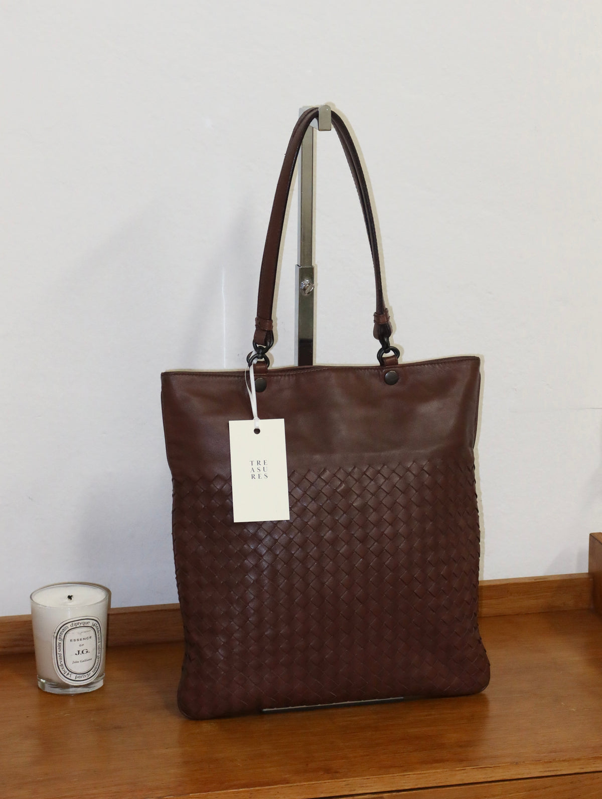 BOTTEGA VENETA INTRECCIATO SHOULDER BAG BROWN