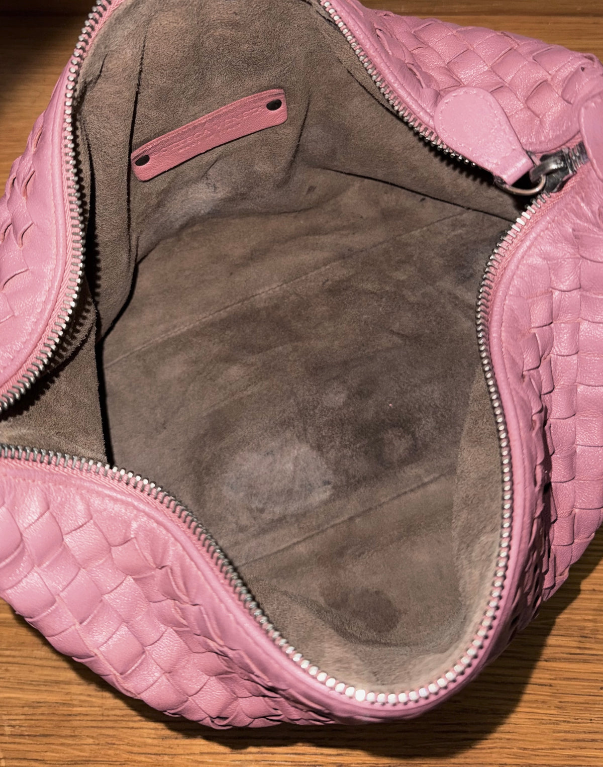 BOTTEGA VENETA INTRECCIATO SHOULDER BAG PINK